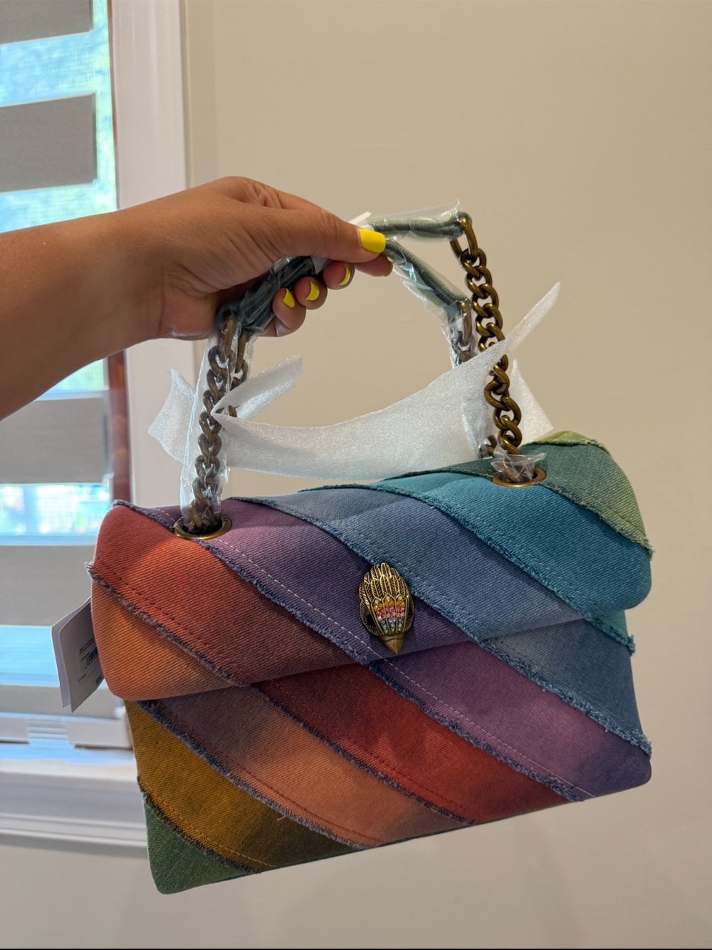 Multicolor Chevron Quilted Shoulder Bag
